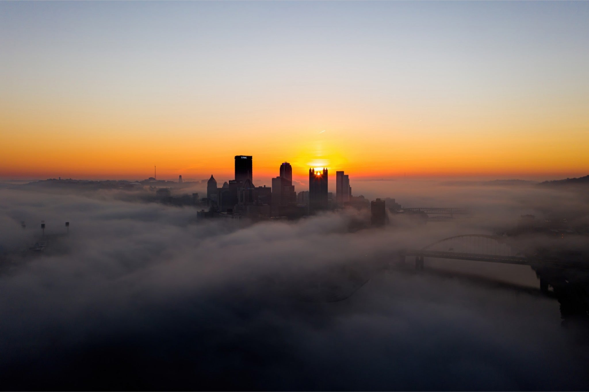 Above Pittsburgh Sunrise Print
